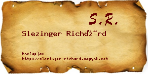 Slezinger Richárd névjegykártya